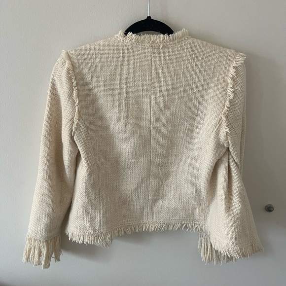 Club Monoco Fringe Tweed Cream Jacket - Picture 8 of 8